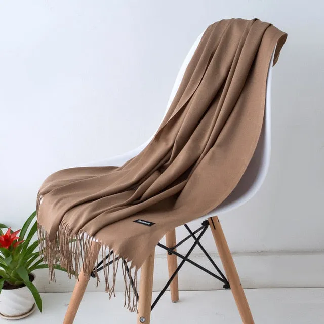 2019 New Luxury Brand Women Cashmere Solid Scarf