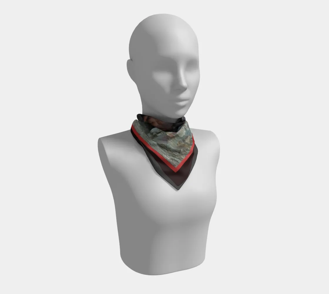 Horse in Red Barn Red Metallic by JVH Scarf