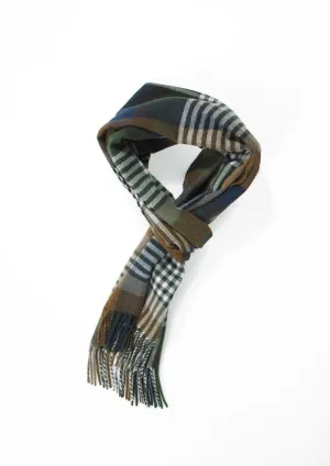 Joshua Ellis Navy & Khaki Trans-seasonal Escorial Featherweight Scarf