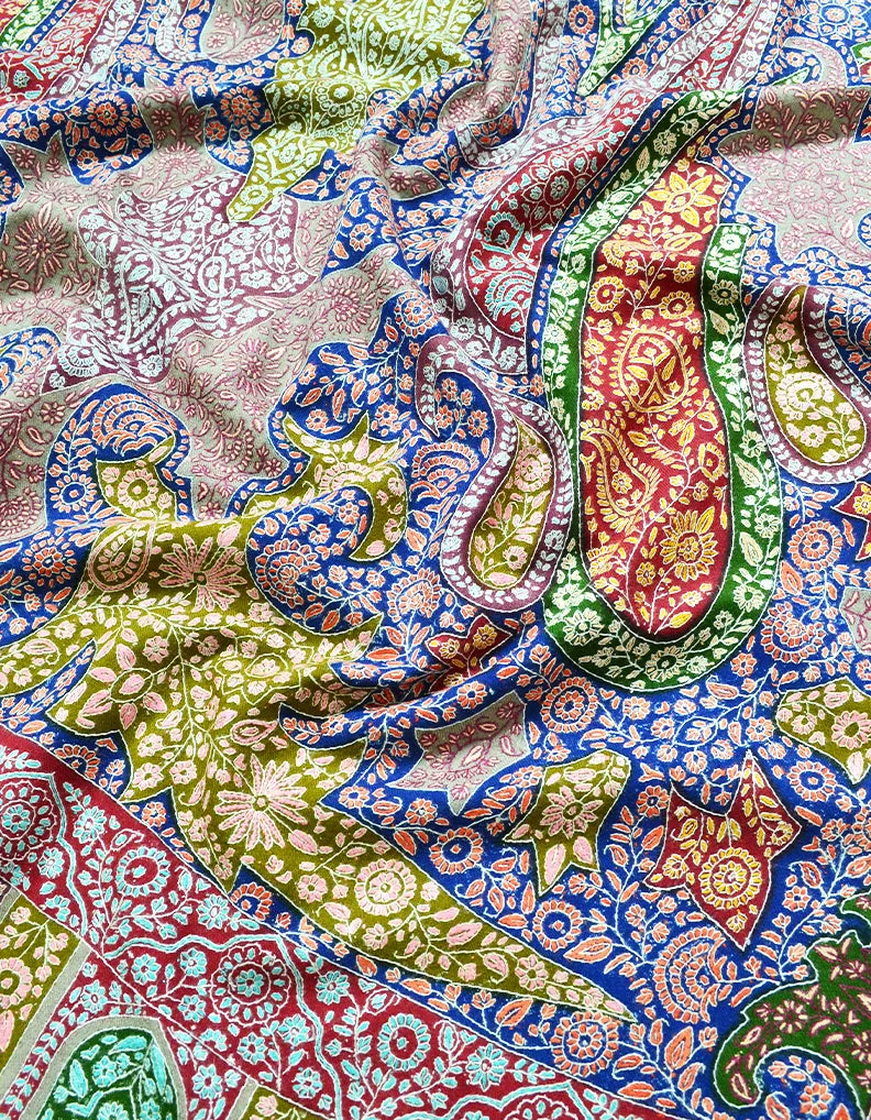 multi-coloured embroidery pashmina shawl 8257
