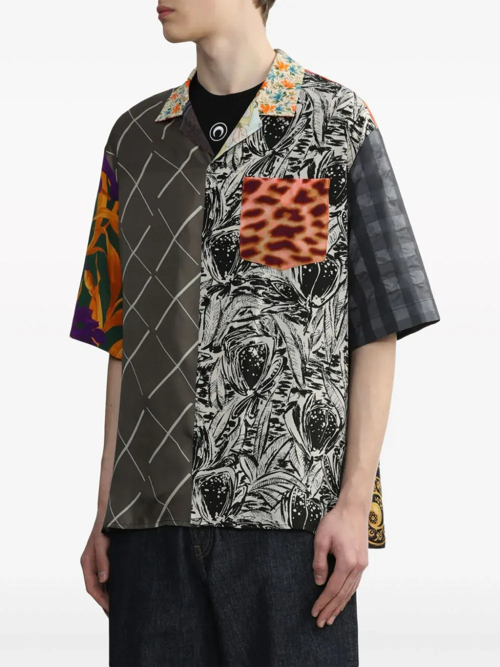 Regenerated Silk Scarves Bowling Shirt